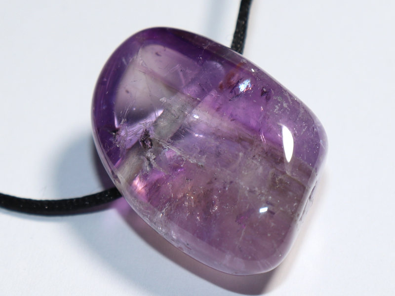 amethyst with cord or silver 925