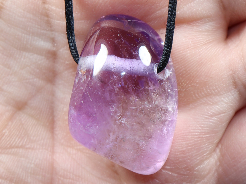 amethyst with cord or silver 925