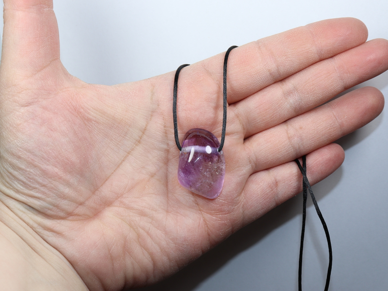 amethyst with cord or silver 925