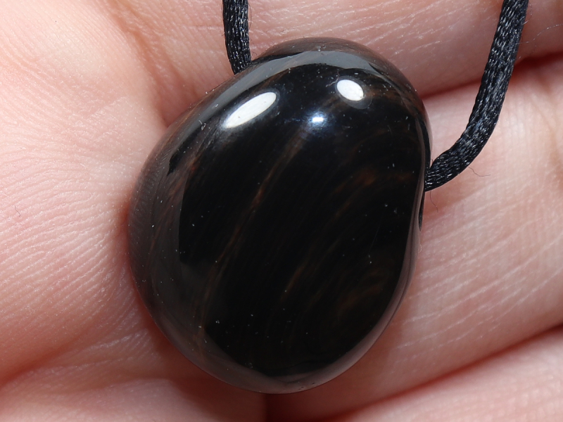 gold obsidian with cord or silver 925