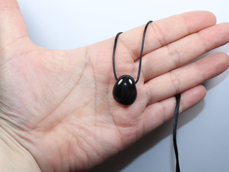 gold obsidian with cord or silver 925