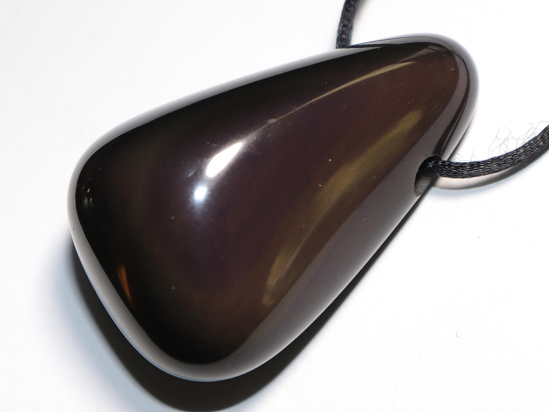 rainbow obsidian with cord or silver 925