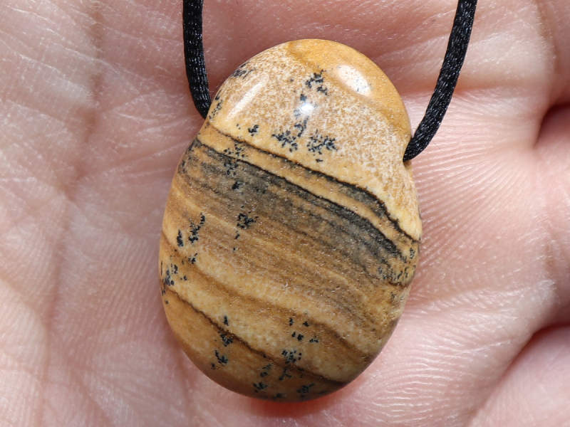 picture jasper with cord or silver 925