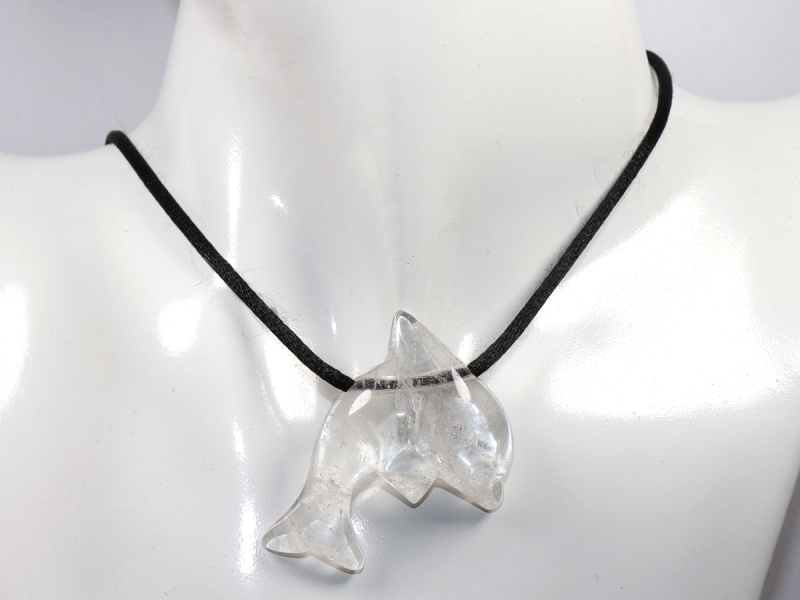 rock crystal with cord or silver 925