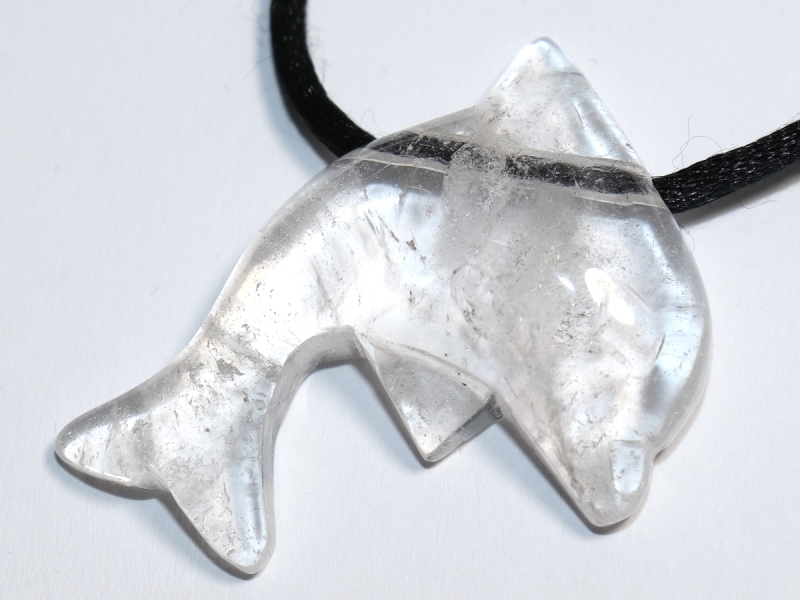 rock crystal with cord or silver 925