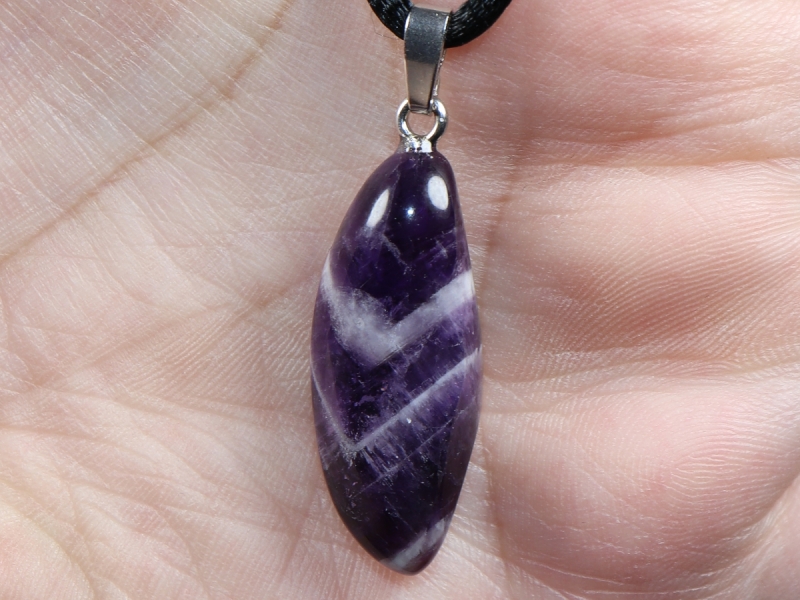 amethyst with cord or silver 925