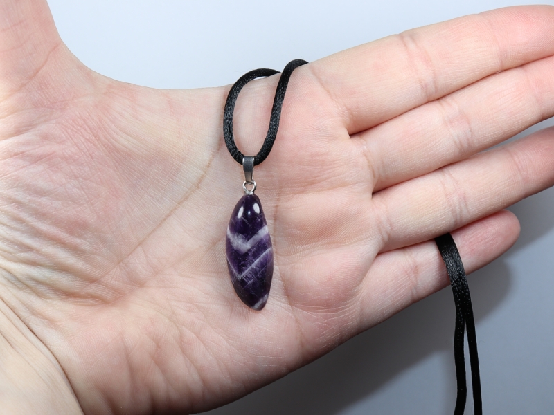 amethyst with cord or silver 925