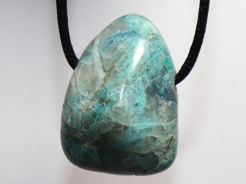 Chrysokoll und Shattuckit in Quarz mit Band oder Silber 925