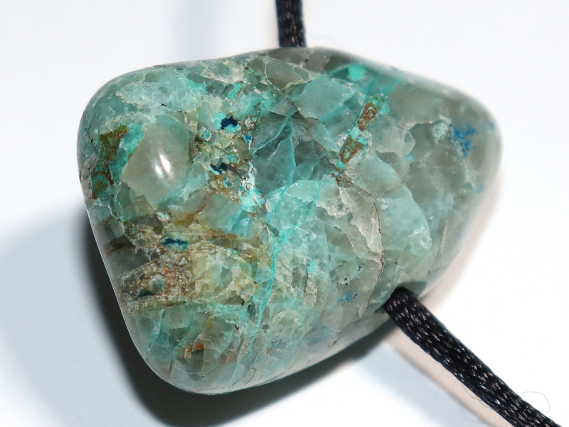 Chrysokoll und Shattuckit in Quarz mit Band oder Silber 925