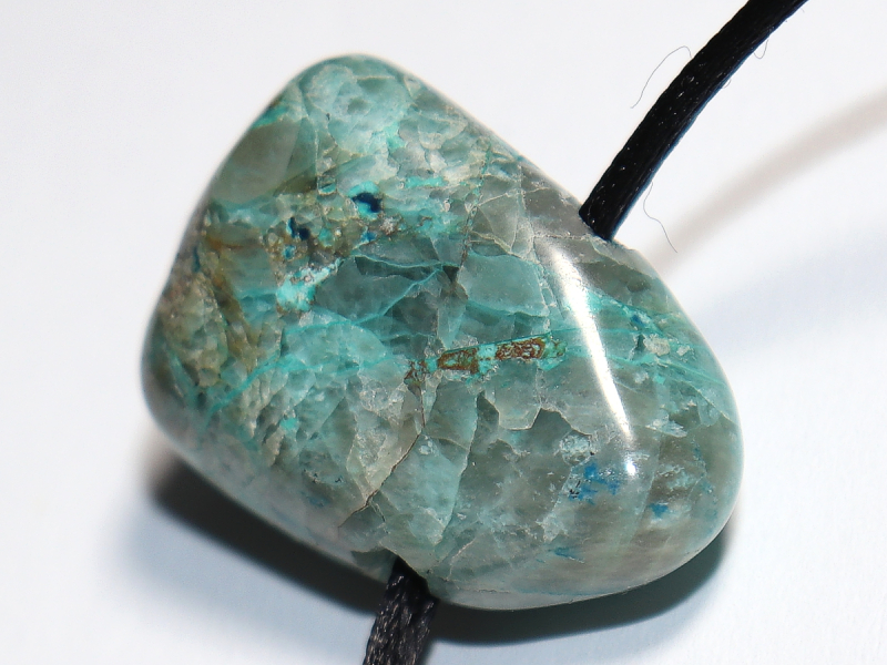 Chrysokoll und Shattuckit in Quarz mit Band oder Silber 925