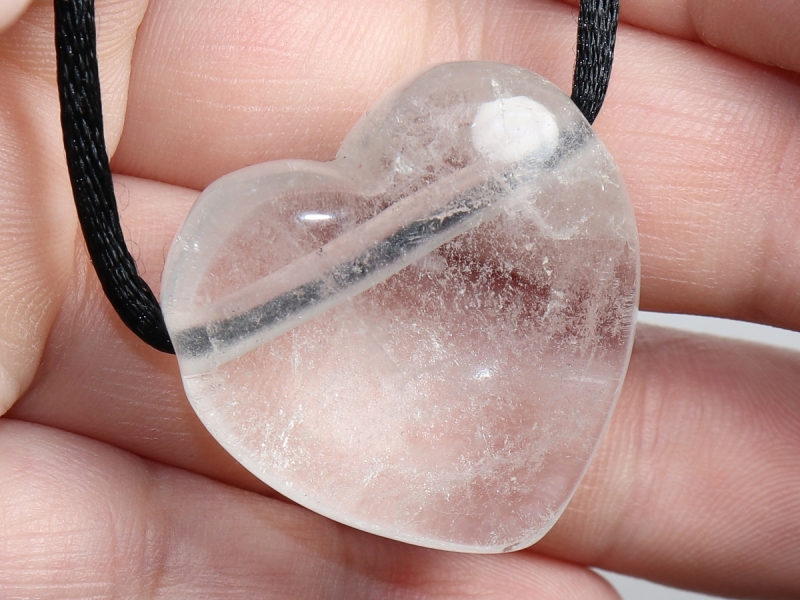 rock crystal with cord or silver 925