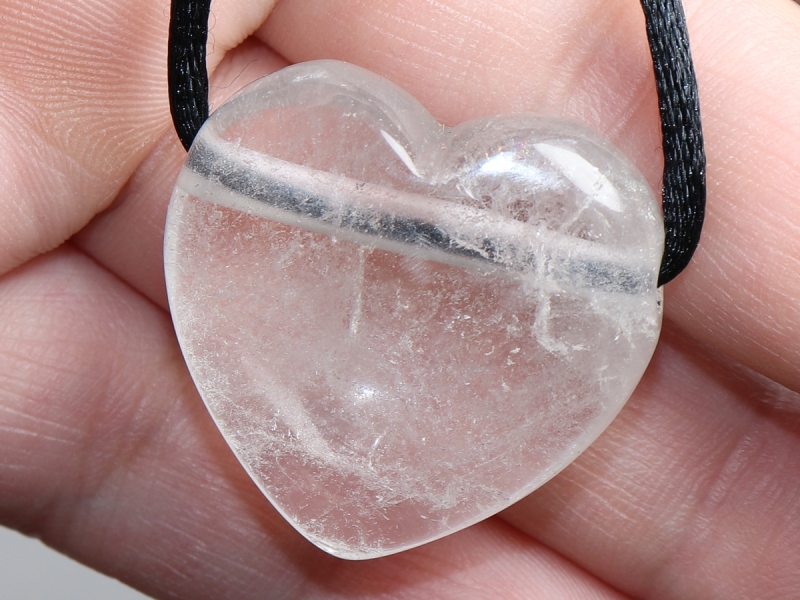 rock crystal with cord or silver 925