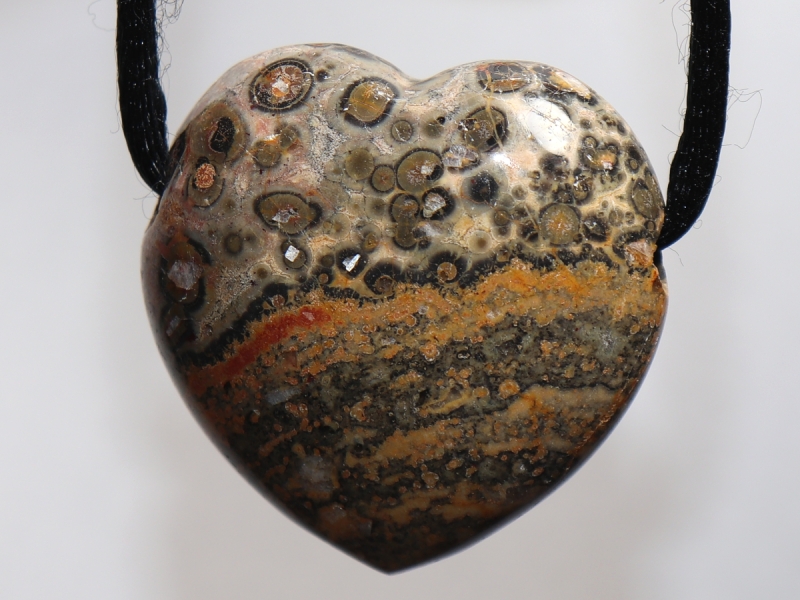 leopard rhyolite with cord or silver 925