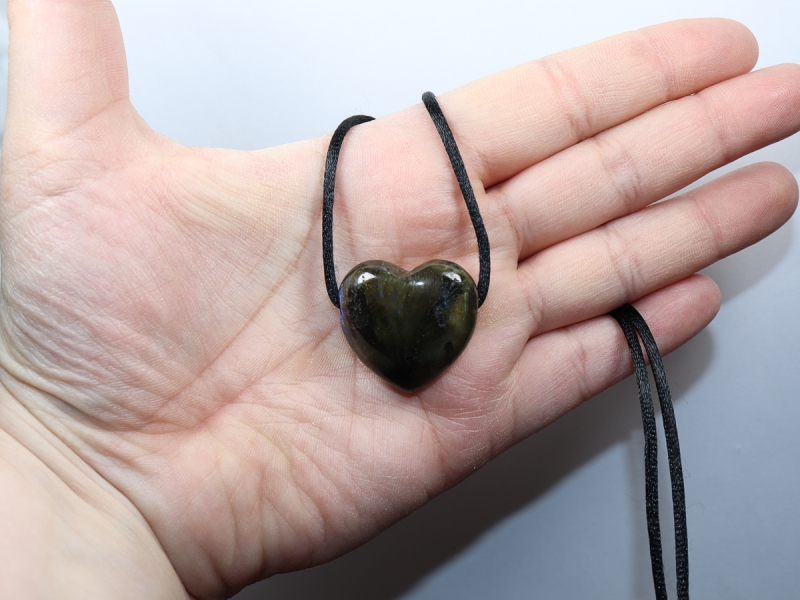labradorite with cord or silver 925