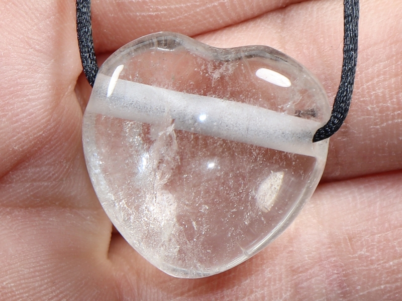 rock crystal with cord or silver 925