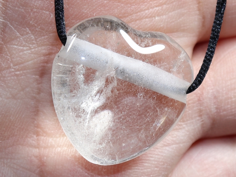 rock crystal with cord or silver 925