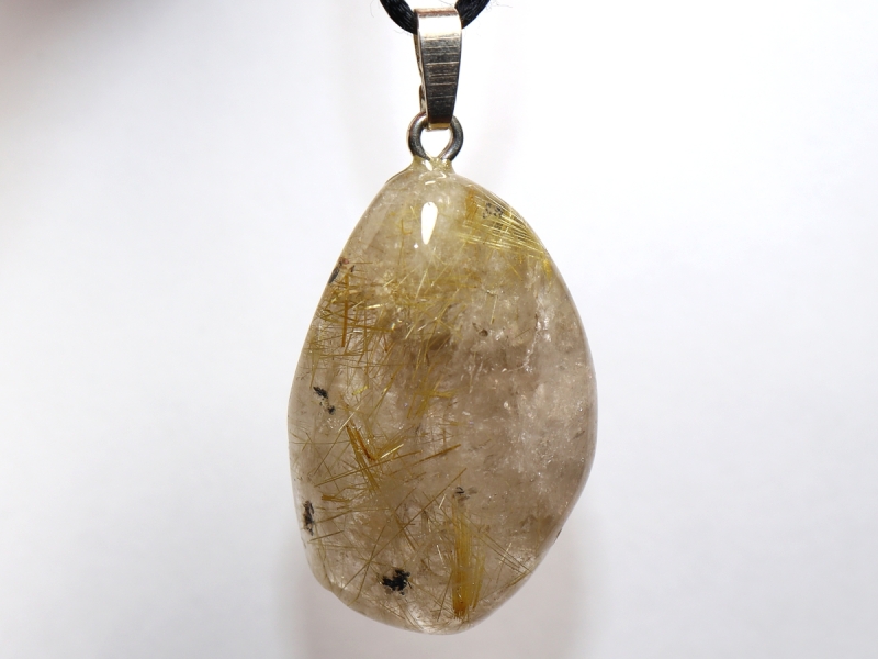 rutilated quartz with cord or silver 925