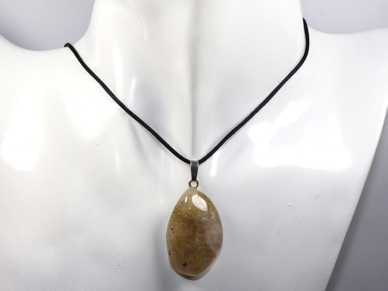 rutilated quartz with cord or silver 925