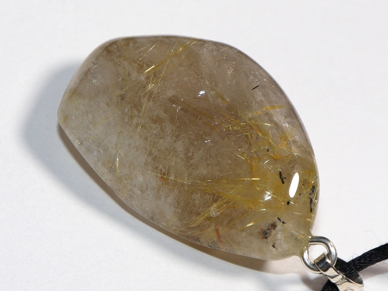 rutilated quartz with cord or silver 925