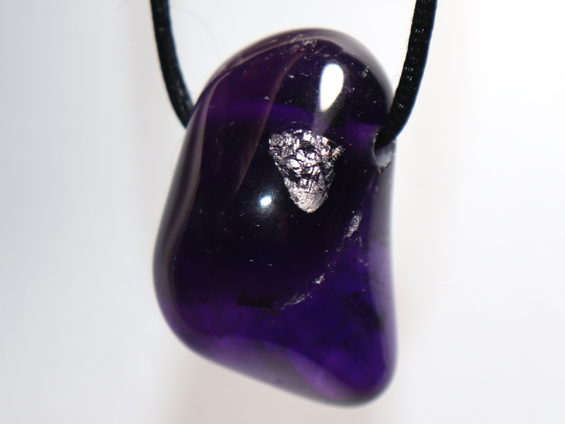 amethyst with cord or silver 925