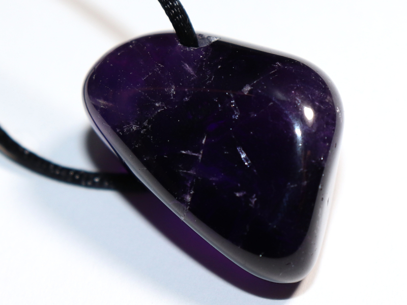 amethyst with cord or silver 925