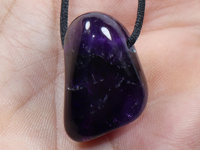 amethyst with cord or silver 925