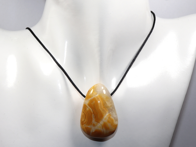 crazy lace agate with cord or silver 925