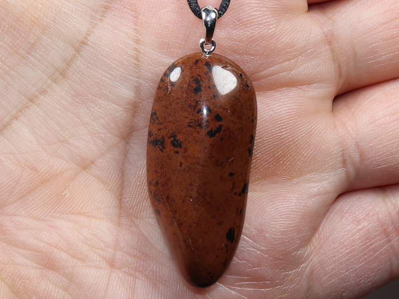 Mahagoniobsidian mit Band oder Silber 925