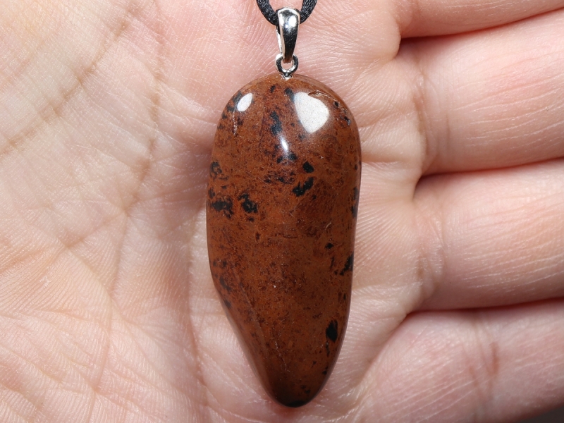 Mahagoniobsidian mit Band oder Silber 925