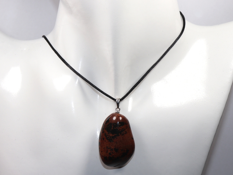 Mahagoniobsidian mit Band oder Silber 925