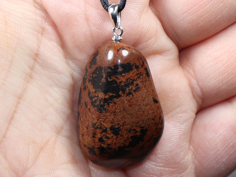 Mahagoniobsidian mit Band oder Silber 925