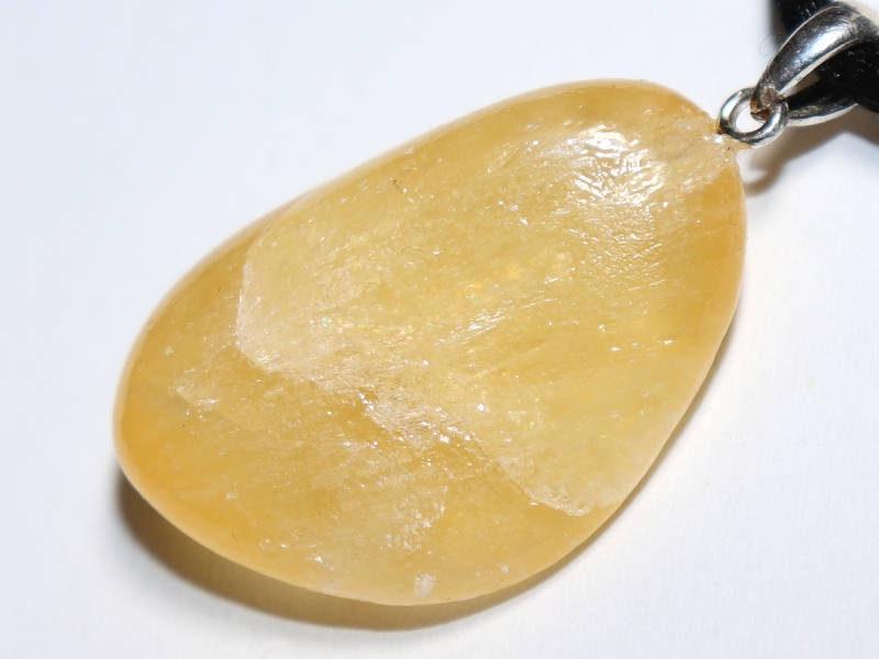 Orangencalcit mit Band oder Silber 925