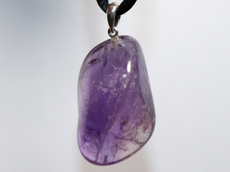 amethyst with cord or silver 925