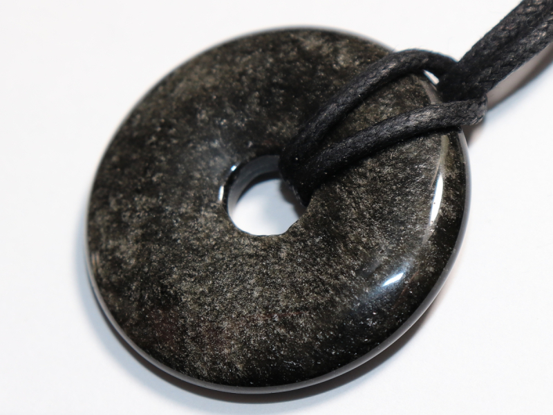 silver obsidian with cord