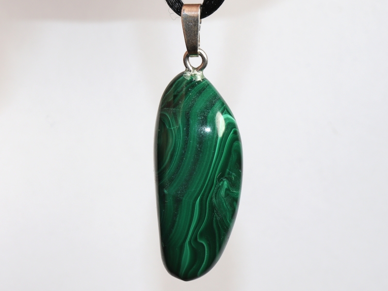 malachite with cord or silver 925