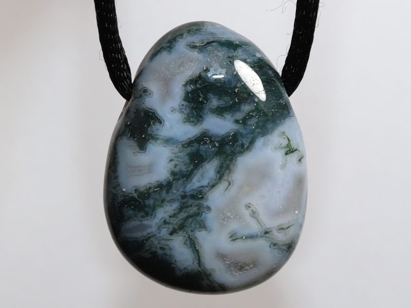 moss agate with cord or silver 925