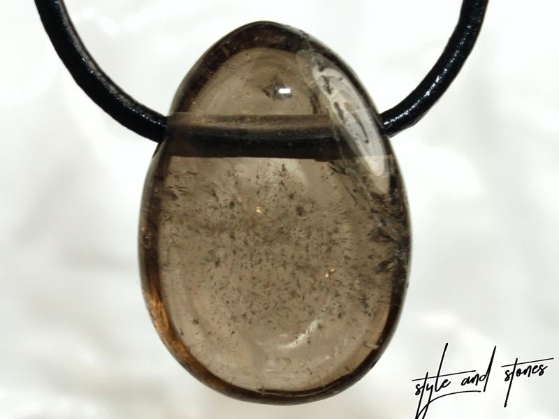 Smoky quartz on cord