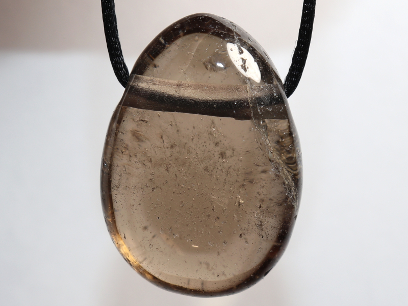 smoky quartz with cord or silver 925