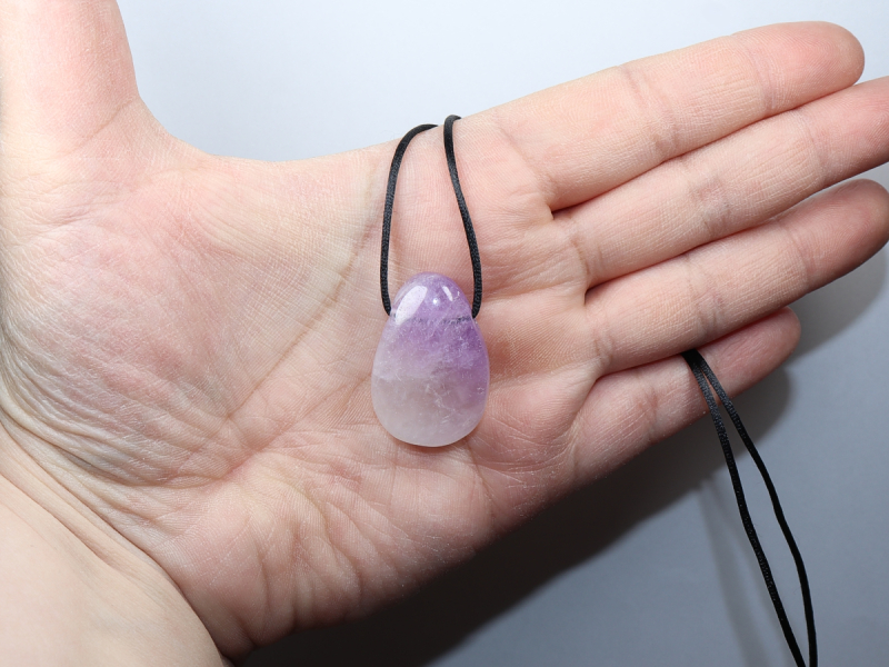 amethyst with cord or silver 925