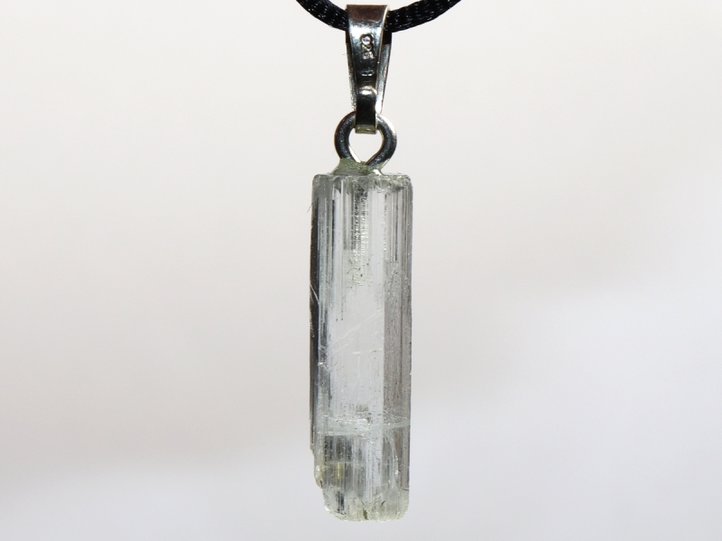aquamarine with cord or silver 925