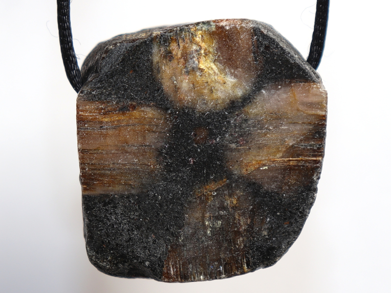 cross stone with cord or silver 925