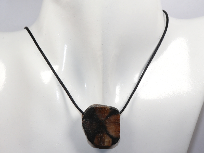 cross stone with cord or silver 925