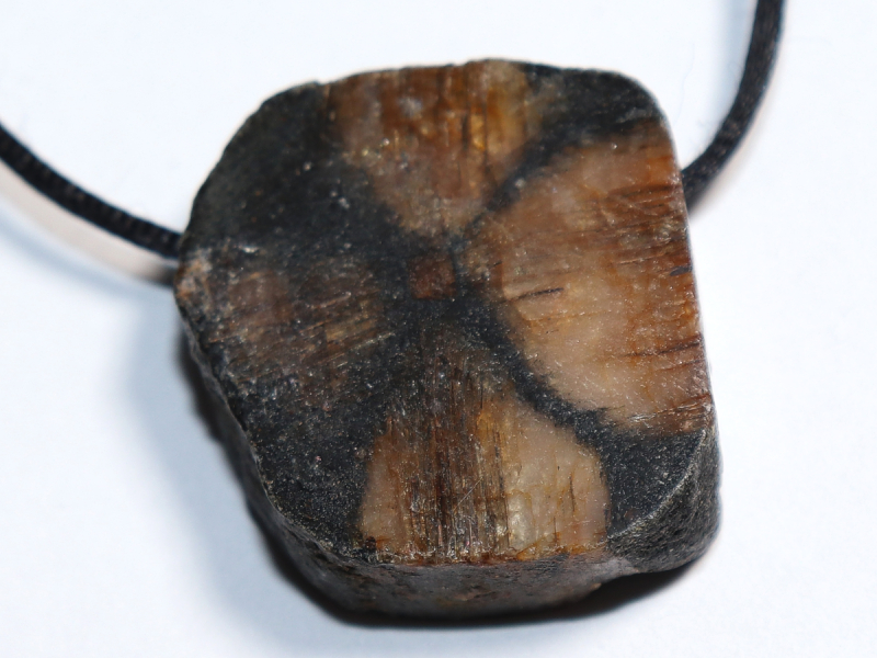 cross stone with cord or silver 925