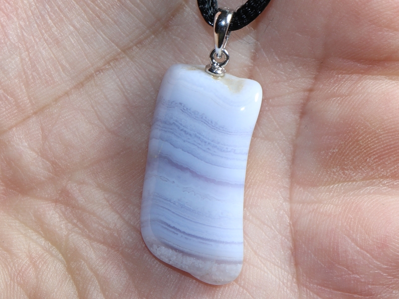chalcedony with cord or silver 925