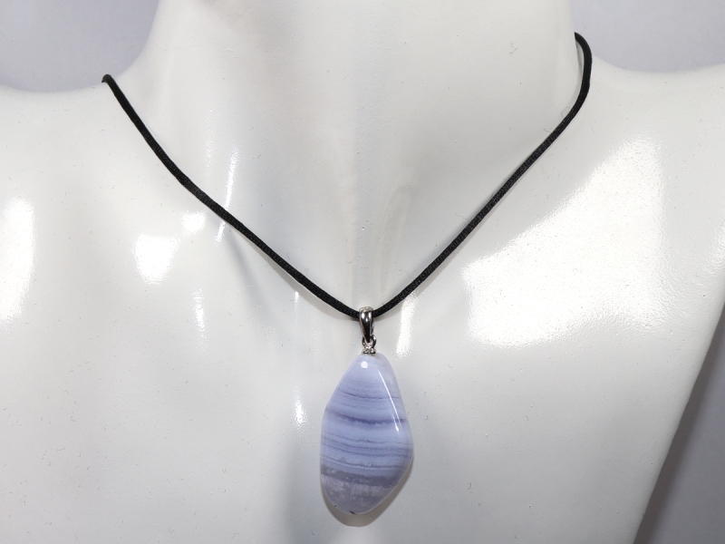 chalcedony with cord or silver 925