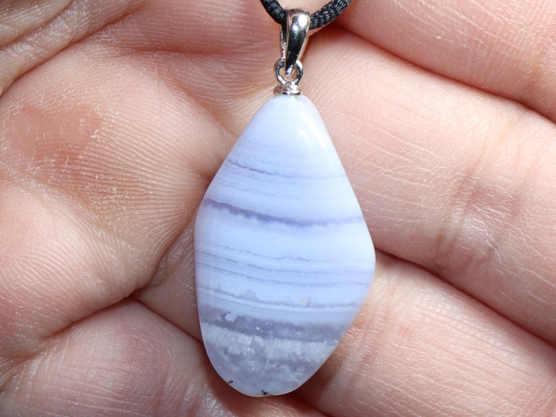 chalcedony with cord or silver 925