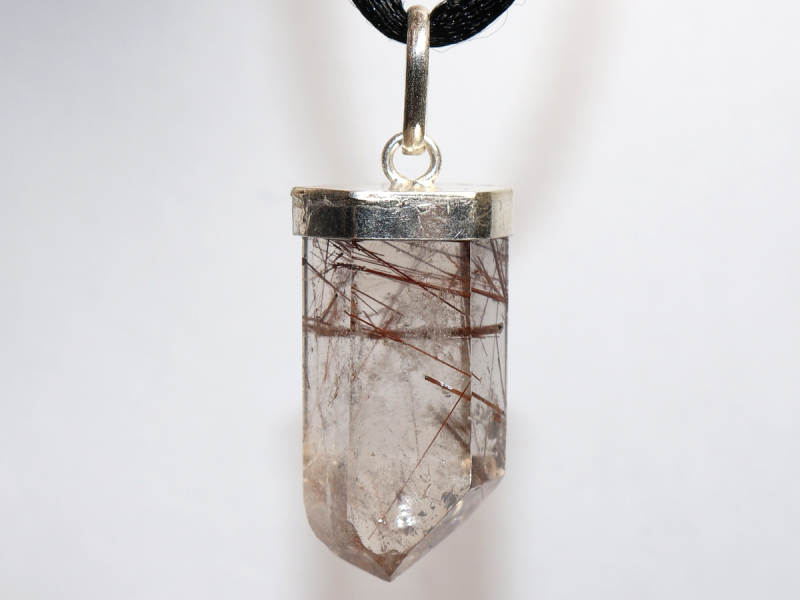 rutilated quartz with cord or silver 925