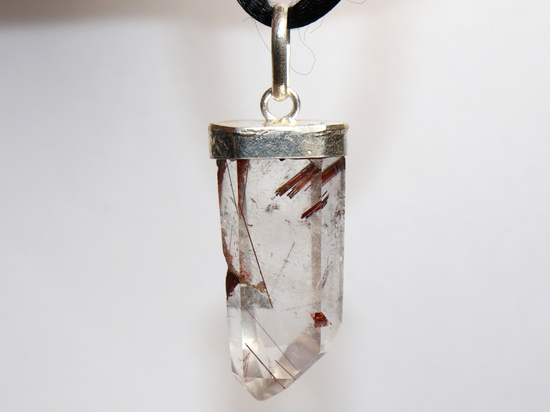 rutilated quartz with cord or silver 925