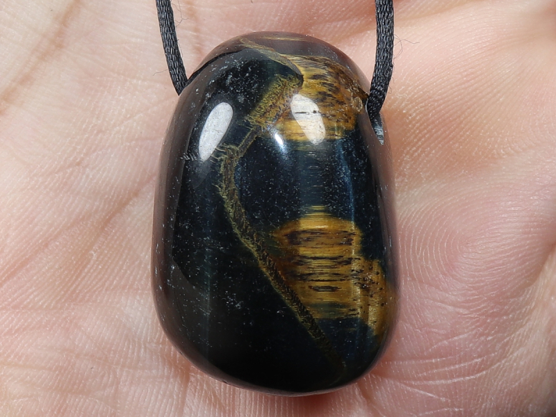 Falkenauge mit Tigerauge mit Band oder Silber 925