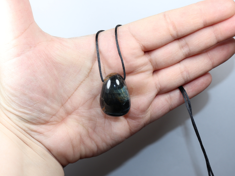 Falkenauge mit Tigerauge mit Band oder Silber 925